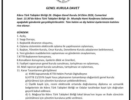 KTTB 26. Olağan Genel Kurulu Daveti